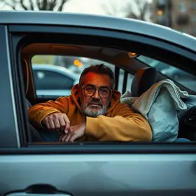 homem mora dentro do próprio carro